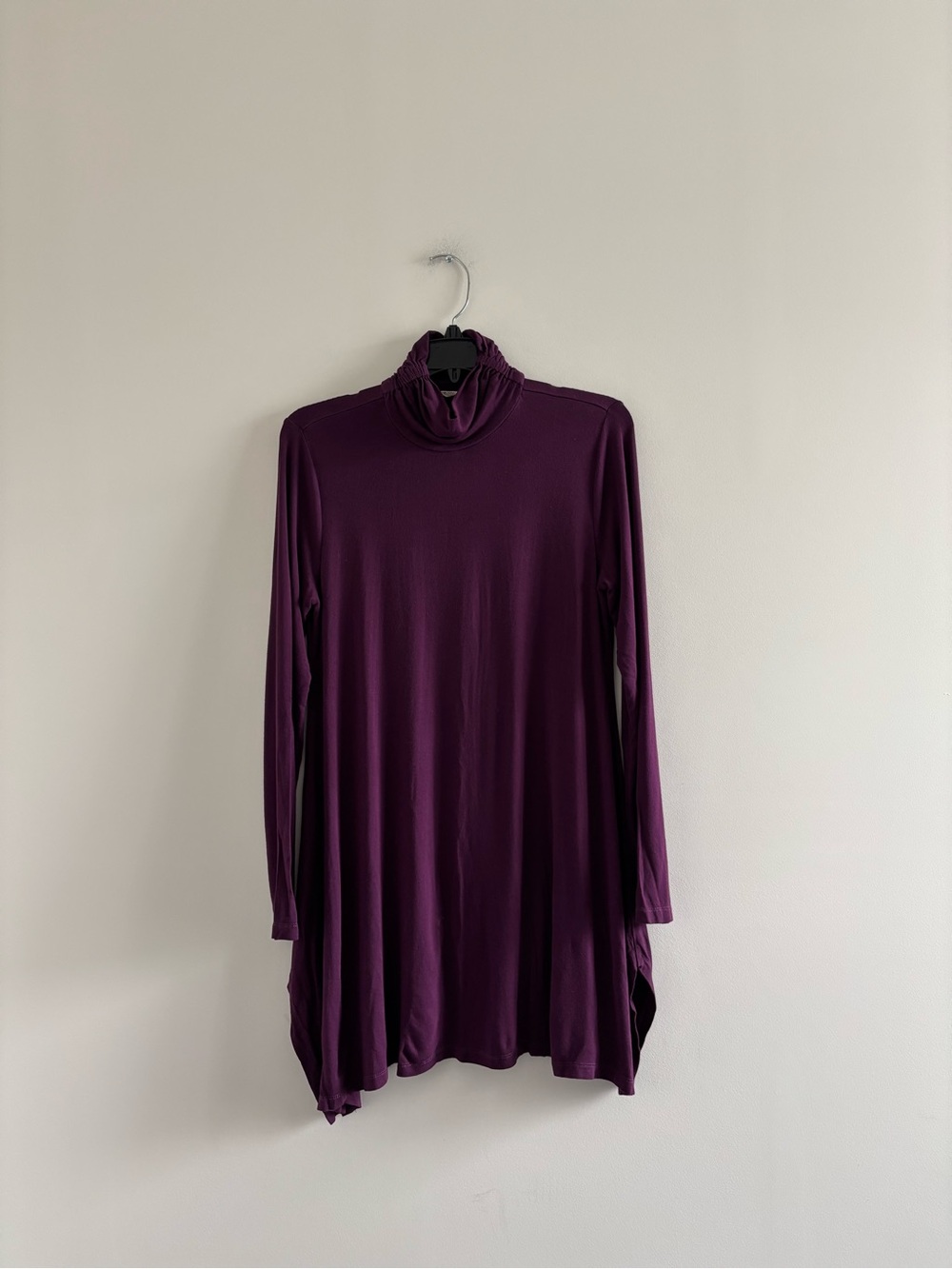 Soft Surroundings Tunic Top Purple Turtleneck Knit Stretch Women S Lagenlook Art